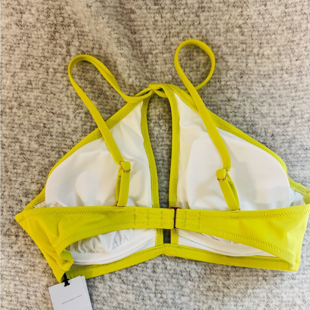Yellow and White Bikini Top Shade and Shore